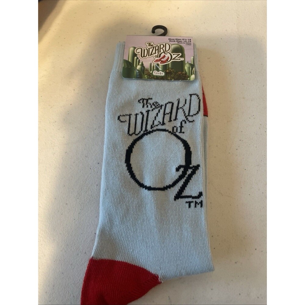 Wizard of Oz Red slippers Socks Shoe Size 6 1/2 To 12, Sock Size 10 To 13
